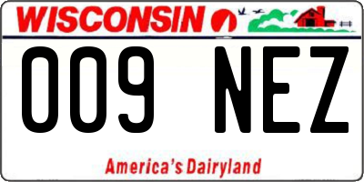WI license plate 009NEZ