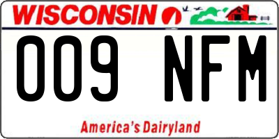 WI license plate 009NFM