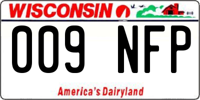 WI license plate 009NFP