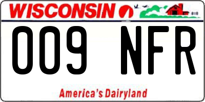 WI license plate 009NFR