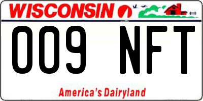 WI license plate 009NFT