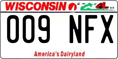 WI license plate 009NFX