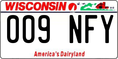 WI license plate 009NFY