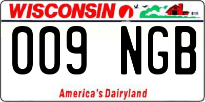 WI license plate 009NGB