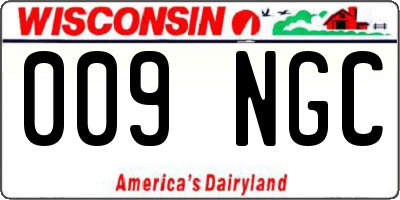 WI license plate 009NGC