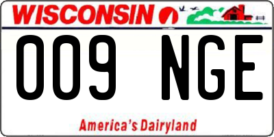 WI license plate 009NGE