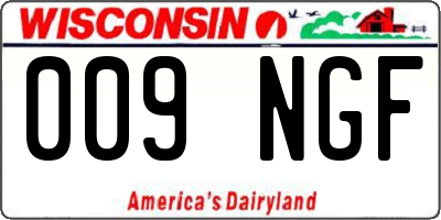 WI license plate 009NGF