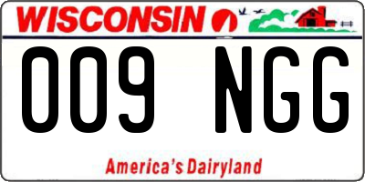 WI license plate 009NGG