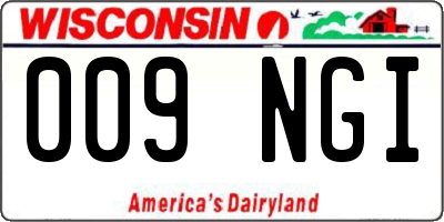 WI license plate 009NGI
