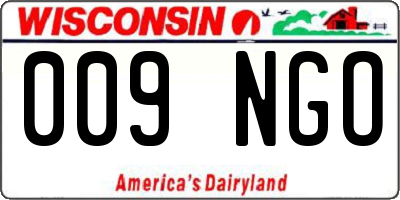 WI license plate 009NGO