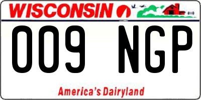 WI license plate 009NGP