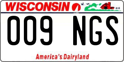 WI license plate 009NGS