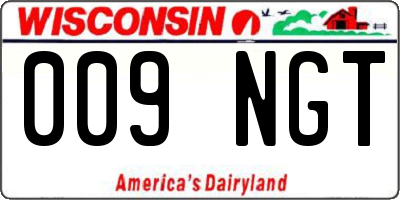 WI license plate 009NGT