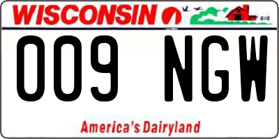 WI license plate 009NGW