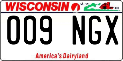 WI license plate 009NGX