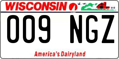 WI license plate 009NGZ