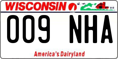 WI license plate 009NHA