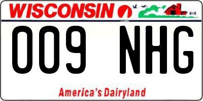 WI license plate 009NHG