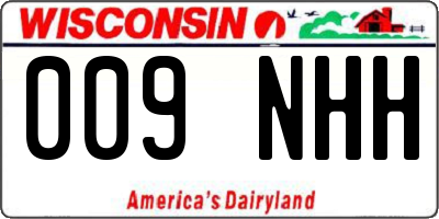 WI license plate 009NHH