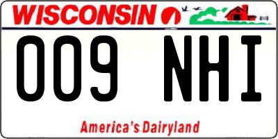 WI license plate 009NHI