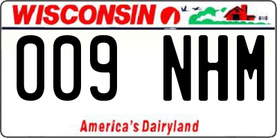 WI license plate 009NHM
