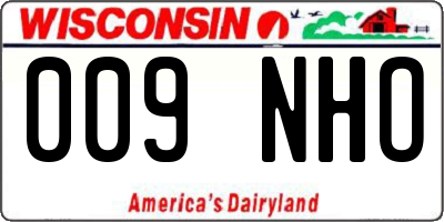 WI license plate 009NHO