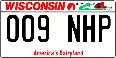 WI license plate 009NHP