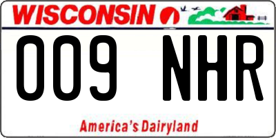WI license plate 009NHR