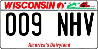WI license plate 009NHV