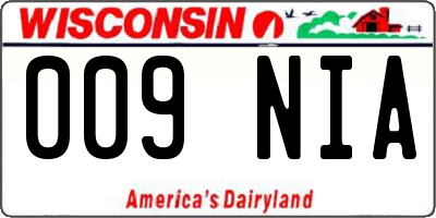 WI license plate 009NIA