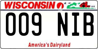 WI license plate 009NIB
