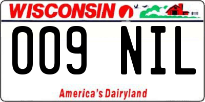 WI license plate 009NIL