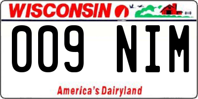 WI license plate 009NIM