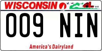 WI license plate 009NIN