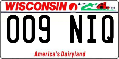 WI license plate 009NIQ