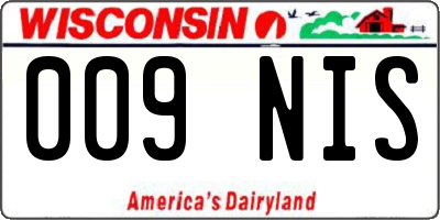 WI license plate 009NIS