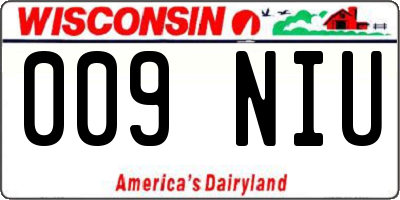 WI license plate 009NIU