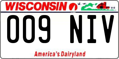 WI license plate 009NIV