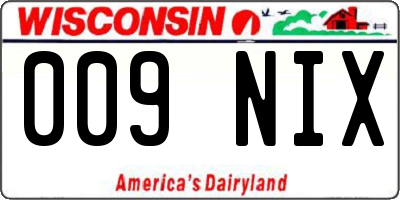 WI license plate 009NIX