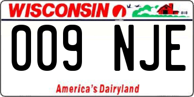 WI license plate 009NJE