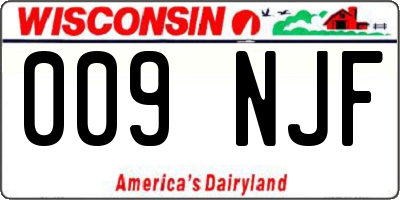 WI license plate 009NJF