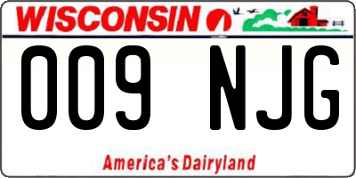 WI license plate 009NJG