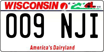 WI license plate 009NJI
