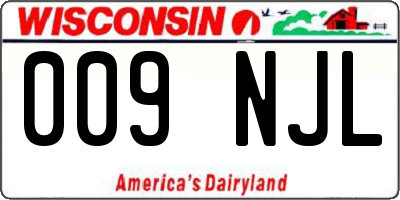 WI license plate 009NJL