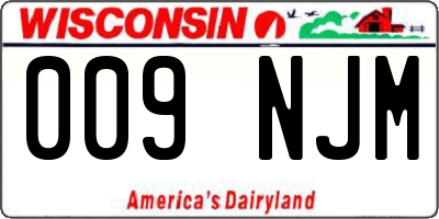 WI license plate 009NJM