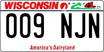 WI license plate 009NJN