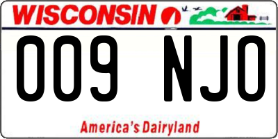 WI license plate 009NJO