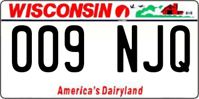 WI license plate 009NJQ