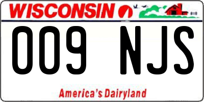 WI license plate 009NJS