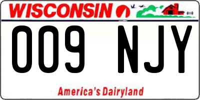 WI license plate 009NJY